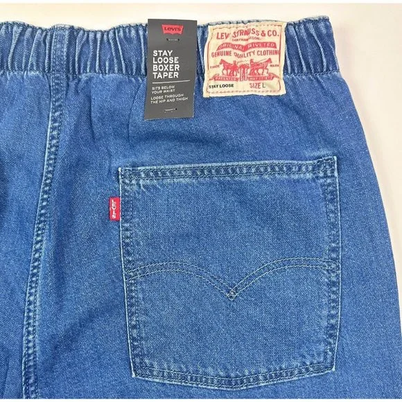 Levi's Premium Stay Loose Boxer Taper Denim Hemp Mens Medium Jeans Chill Tech - Picture 3 of 12